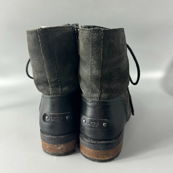 UGG 1095131 Kilmer II Combat Boot Lace-Up Black Leather Water Resistant, USA 9 - Picture 6 of 13